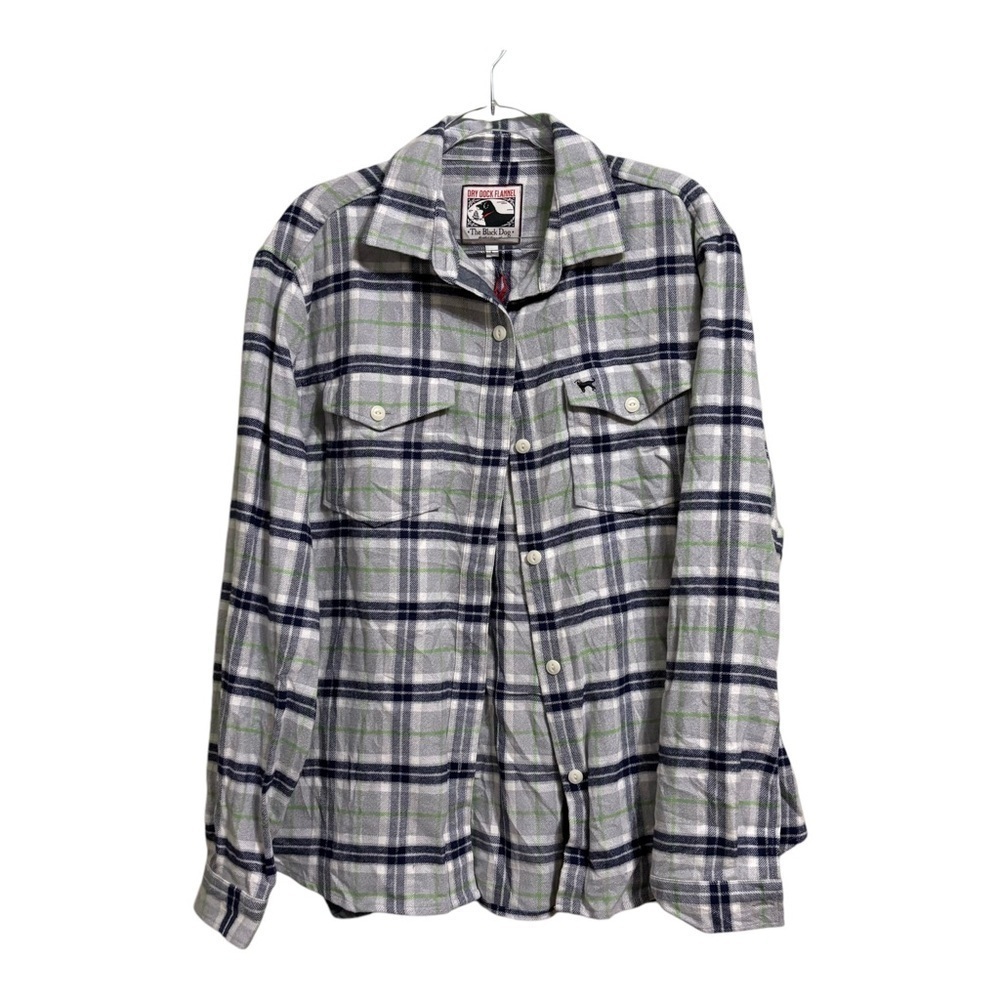 NWOT BLACK DOG SZ LG DRY DOCK FLANNEL PLAID